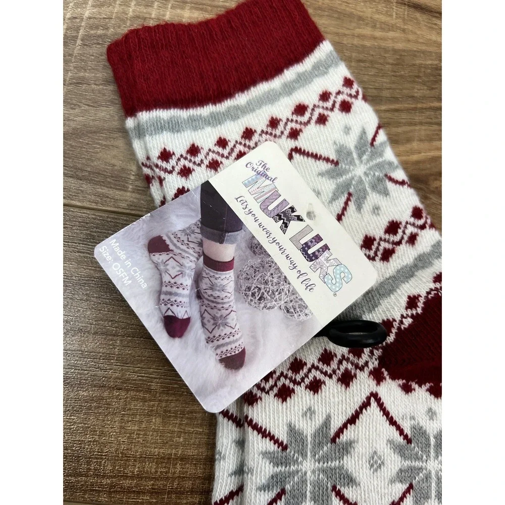 New‎ Size OSFM LUK EES Snowflakes Holiday Socks By MUKLUKS